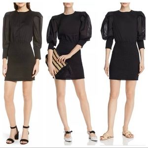 Rebecca Minkoff Smocked Tabby Balloon Sleeve Mini Dress